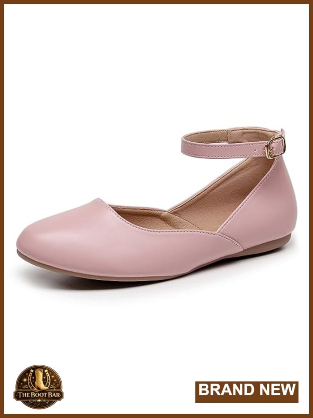 Women's Strap Flats Slip-On Ankle Buckle Padded Insole Low Heel Lightweight